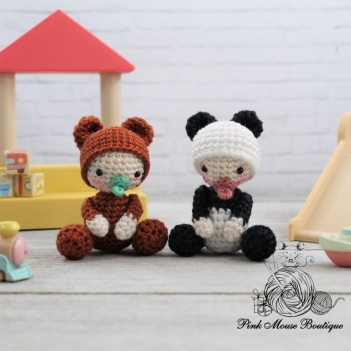 Baby Bear and Baby Panda amigurumi pattern