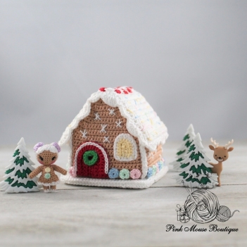 Meg and Her Gingerbread House amigurumi pattern by Pink Mouse Boutique