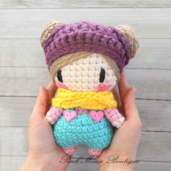 Penny and Her Pencil Backpack amigurumi pattern by Pink Mouse Boutique