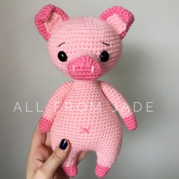 Colin the Pig amigurumi pattern by All From Jade