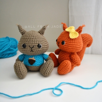 Sophy & Samy the Squirrels amigurumi pattern by All From Jade