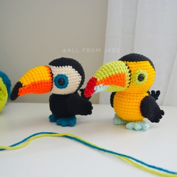Tequila & Daiquiri the Toucans amigurumi pattern by All From Jade