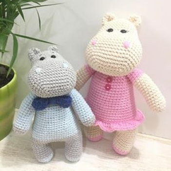 Mom and Baby Hippo amigurumi pattern