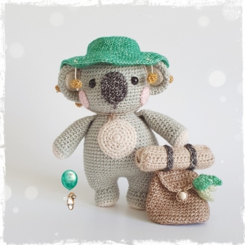 Clancy the Backpacking Koala amigurumi pattern by Belle and Grace Handmade Crochet