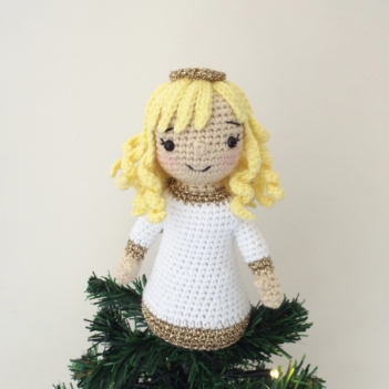 Angelica the Angel Christmas Tree Topper amigurumi pattern by Smiley Crochet Things