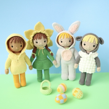 Easter Egg Hunt Dolls amigurumi pattern by Smiley Crochet Things