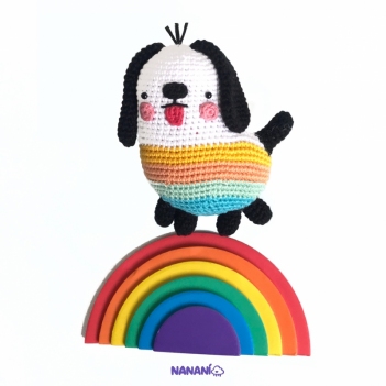 Rainbow Dog amigurumi pattern by Nanani