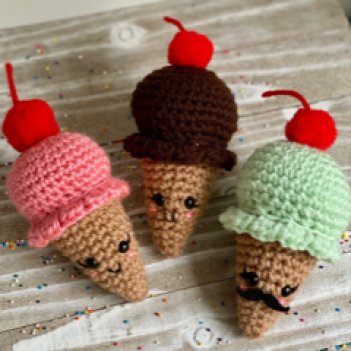 Little Dipper Ice Cream Cone amigurumi pattern by Cloud 9 Knots