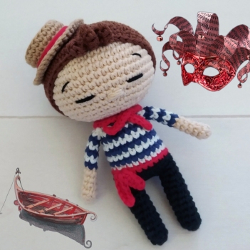 Carmelo the Gondolier amigurumi pattern by Coco On The Rainbow