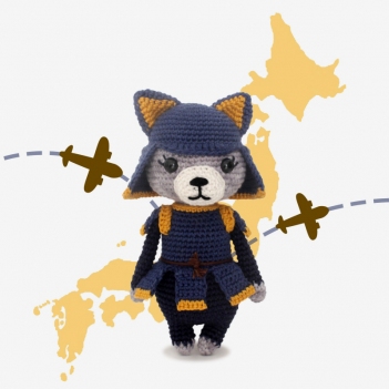 Katsu the samurai amigurumi pattern by Lise & Stitch