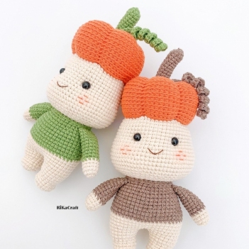 Pumpkin amigurumi pattern by RikaCraftVN