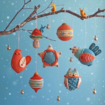 Christmas Ornament Set amigurumi pattern by Natura Crochet