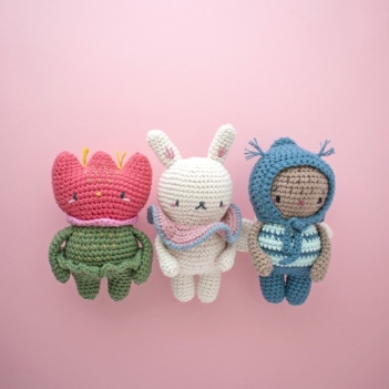 Springtime: Hana, Shiro & Amai amigurumi pattern by Kurumi