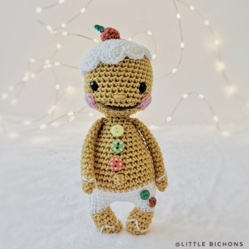 Josh the gingerbread man amigurumi pattern by Little Bichons