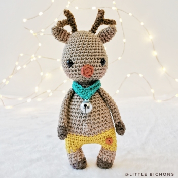 Tim the reindeer amigurumi pattern by Little Bichons