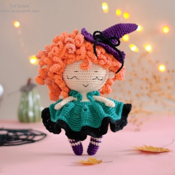 Wave the witch doll amigurumi pattern by LaCigogne