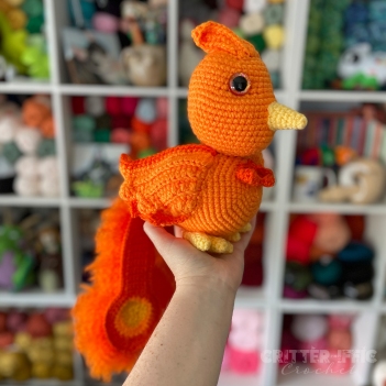 Ashley the Phoenix amigurumi pattern by Critter-iffic Crochet
