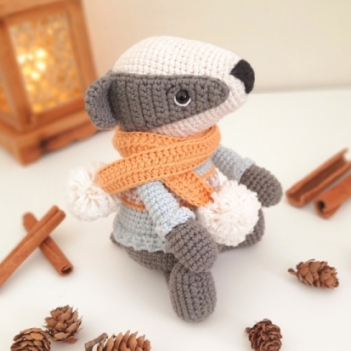 Bertie the Badger amigurumi pattern by Sarah's Hooks & Loops