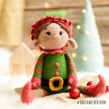Larry the Christmas Elf amigurumi pattern by Knotanotheryarn