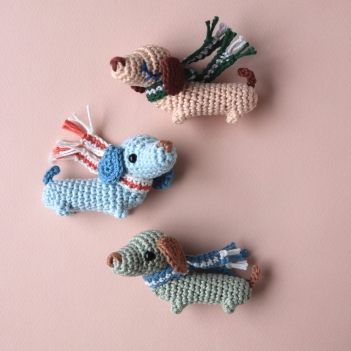 Little Dachshund amigurumi pattern by Amigurumi Adventures