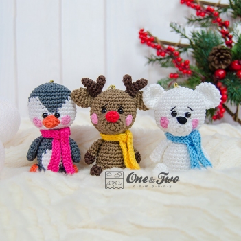 Christmas Ornaments - Reindeer, Penguin and Polar Bear  amigurumi pattern by One and Two Company