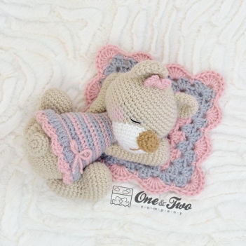 Norah the Sleeping Bear amigurumi pattern by One and Two Company