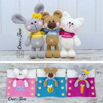 Pajama Party Little Friends  amigurumi pattern by One and Two Company
