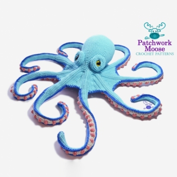 Claude the Octopus amigurumi pattern by Patchwork Moose (Kate E Hancock)