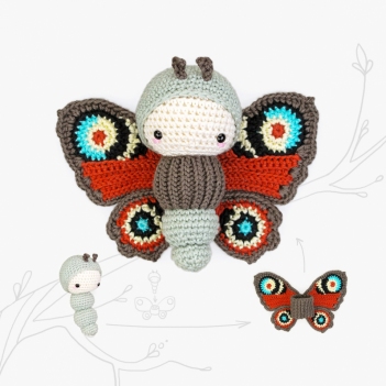 lalylala Peacock Butterfly amigurumi pattern by Lalylala