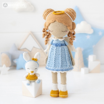 Friendy Leah with Tiny Bunny ('AradiyaToys Friendies') amigurumi pattern by AradiyaToys