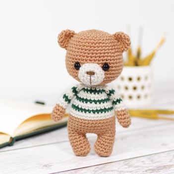 Little Teddy Bear in a Stripy Sweater amigurumi pattern by Kristi Tullus