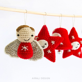 Christmas ornaments collection: Angel, Star, Bell amigurumi pattern by airali design