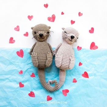 Otters in love amigurumi pattern by airali design