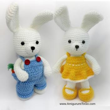 Dress me bunny boy and girl amigurumi pattern