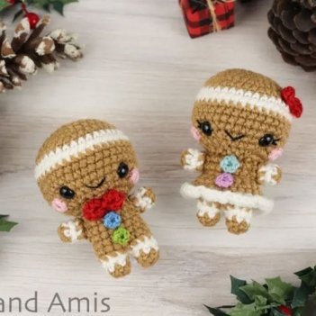 Mini Gingerbread Boy & Girl amigurumi pattern
