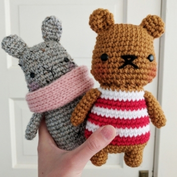 chubby striped bear and bunny amigurumi pattern