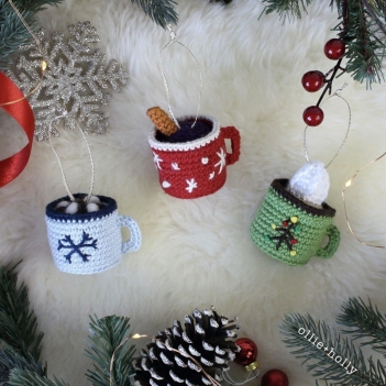 hot chocolate mug christmas ornament amigurumi pattern