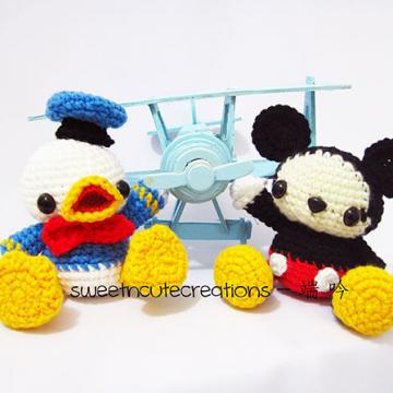 Baby Donald Duck + Baby Mickey Mouse amigurumi pattern by Sweet N' Cute Creations