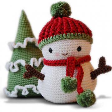 Frosty the Snowman and Christmas Tree amigurumi pattern by Pepika