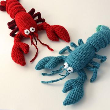 Red and Blue Lobster amigurumi pattern by The Flying Dutchman Crochet Design