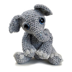 Tilly the Elephant amigurumi by Patchwork Moose (Kate E Hancock)