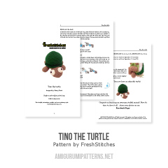 Tino the Turtle amigurumi pattern by FreshStitches