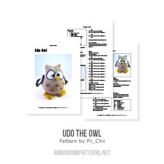 Udo the Owl amigurumi pattern by Pii_Chii