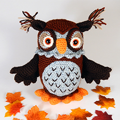 Wesley the wise owl amigurumi by Janine Holmes at Moji-Moji Design