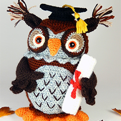 Wesley the wise owl amigurumi pattern by Janine Holmes at Moji-Moji Design