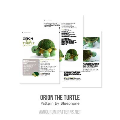 Orion the turtle amigurumi pattern by Bluephone Studios